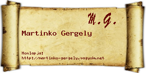 Martinko Gergely névjegykártya